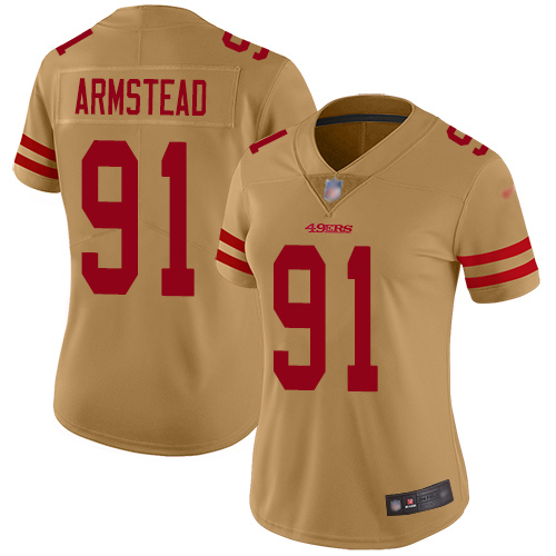 San Francisco 49ers Limited Gold Women Arik Armstead NFL Jersey #91 Inverted Legend->youth nfl jersey->Youth Jersey